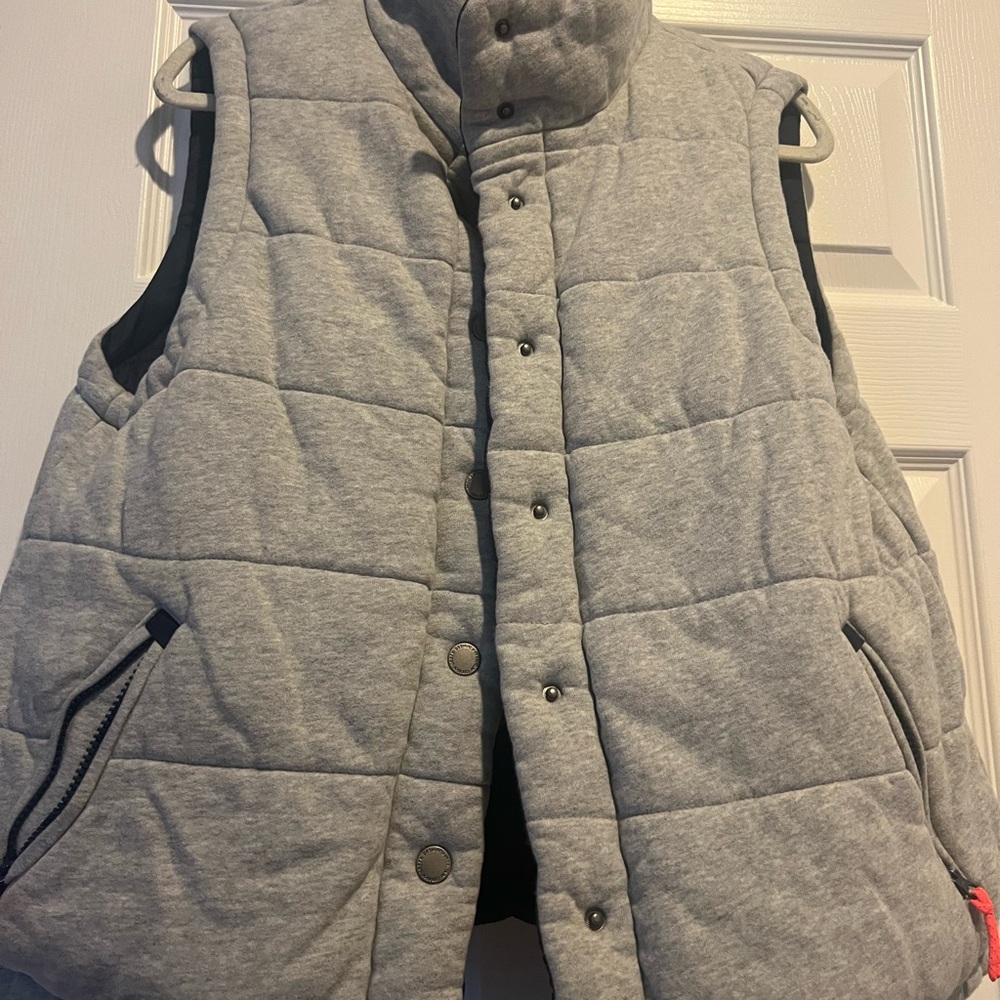 Gray Quilted Puffer Vest